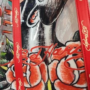 Ed Hardy Black and Red Graphic Tote